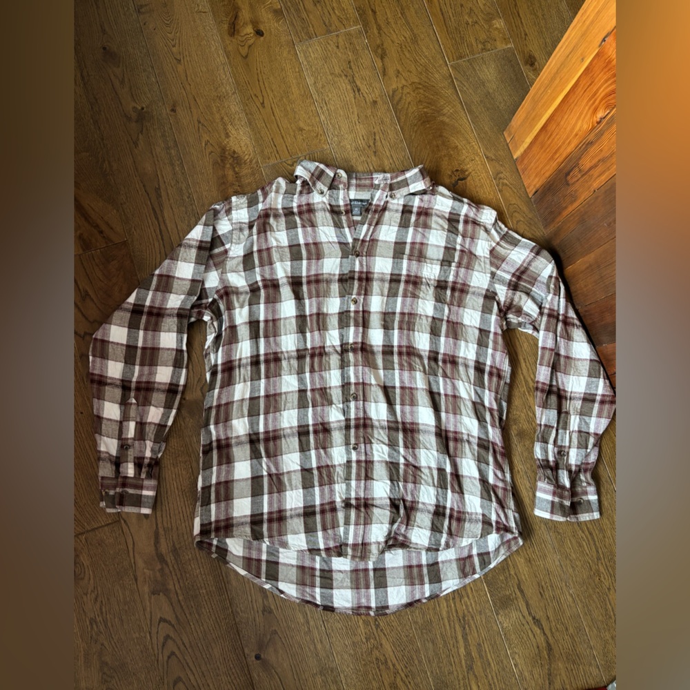 Croft & Barrow Men's Casual Plaid Shirt - Brown and White
